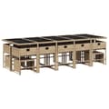 Miniatyrbillede 5 af 11: vidaXL spisebordssæt til haven 15 dele med hynder polyrattan beige
