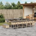 Miniatyrbillede 1 af 11: vidaXL spisebordssæt til haven 15 dele med hynder polyrattan beige