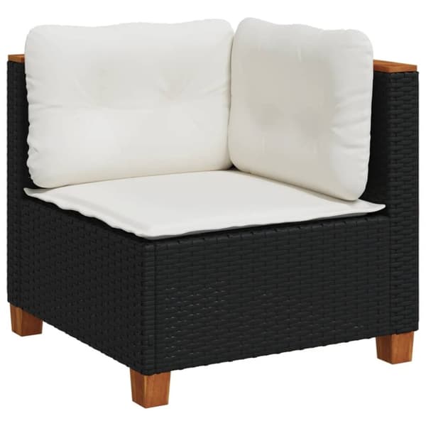 vidaXL sofasæt til haven 8 dele med hynder polyrattan sort