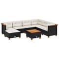 Miniatyrbillede 2 af 11: vidaXL sofasæt til haven 8 dele med hynder polyrattan sort