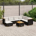 Miniatyrbillede 1 af 11: vidaXL sofasæt til haven 8 dele med hynder polyrattan sort