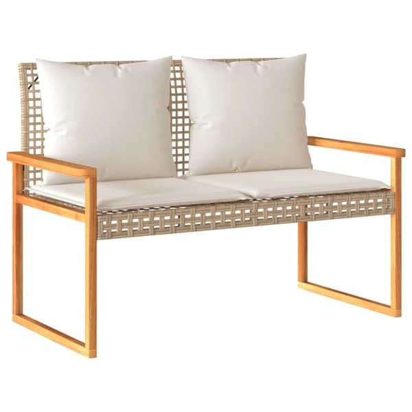 vidaXL loungesæt til haven 4 dele med hynder polyrattan beige