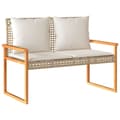 Miniatyrbillede 4 af 11: vidaXL loungesæt til haven 4 dele med hynder polyrattan beige