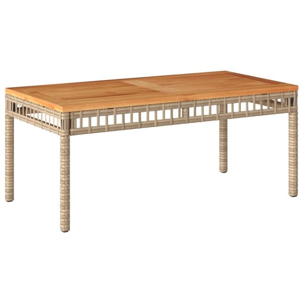 vidaXL loungesæt til haven 4 dele med hynder polyrattan beige