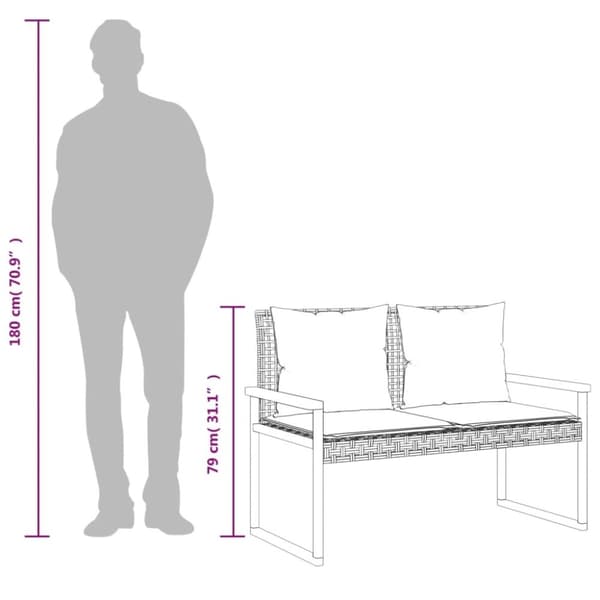 vidaXL loungesæt til haven 4 dele med hynder polyrattan beige