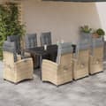 Miniatyrbillede 1 af 10: vidaXL spisebordssæt til haven 9 dele med hynder polyrattan beige