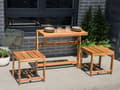 Miniatyrbillede 2 af 11: Havebænk/bistrosæt i lyst akacietræ, multifunktionel, udfoldelig og traditionel stil