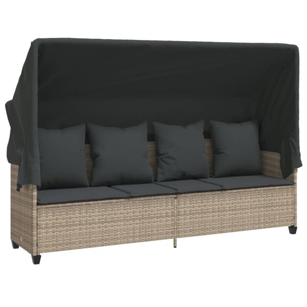 vidaXL sofasæt 5 dele med hynder polyrattan lysegrå