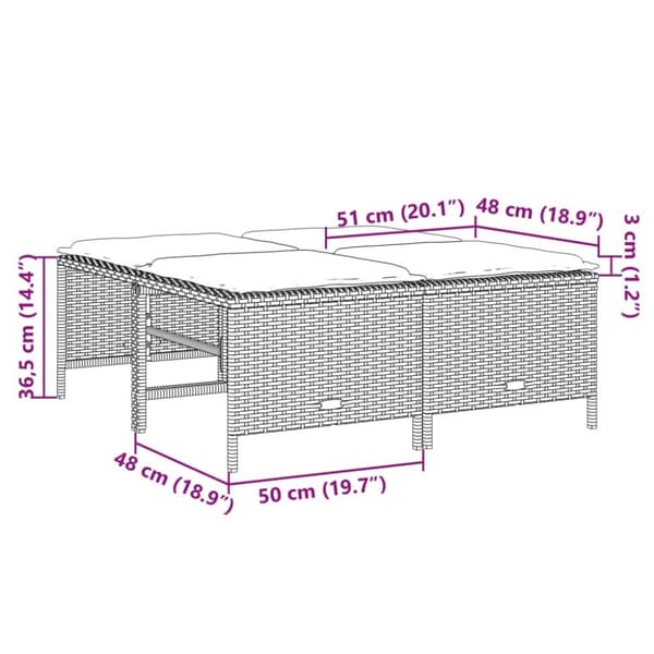 vidaXL sofasæt 5 dele med hynder polyrattan lysegrå