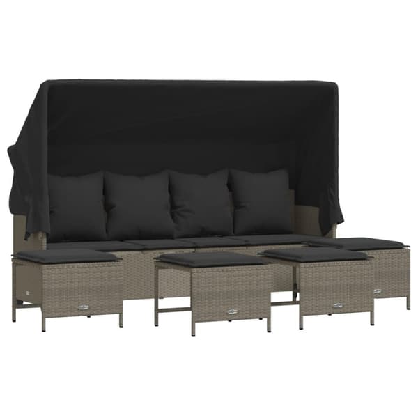 vidaXL sofasæt 5 dele med hynder polyrattan lysegrå