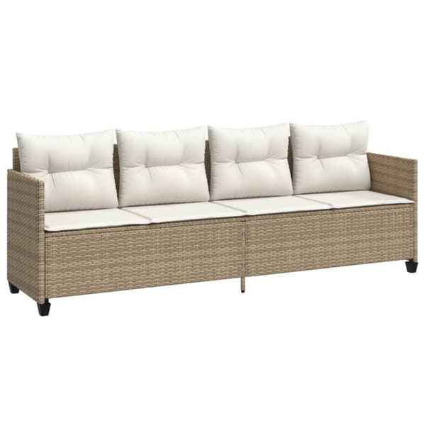vidaXL sofasæt til haven 5 dele med hynder polyrattan beige
