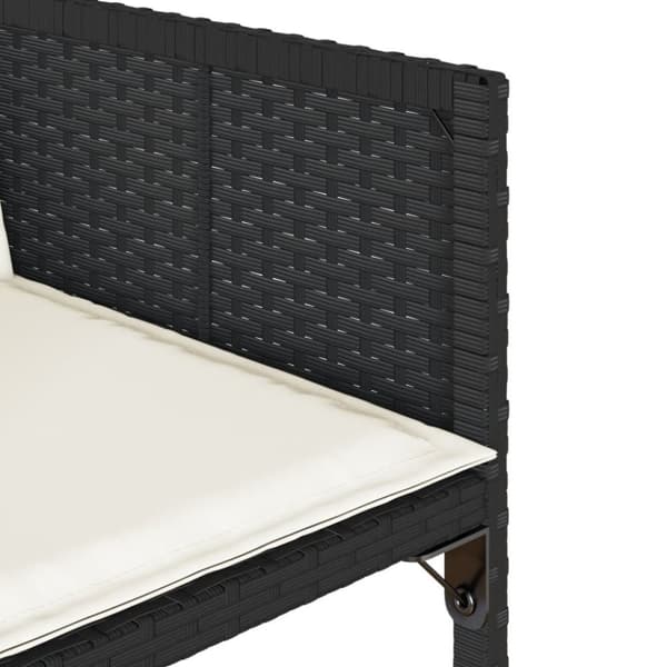 vidaXL spisebordssæt til haven 7 dele med hynder polyrattan sort