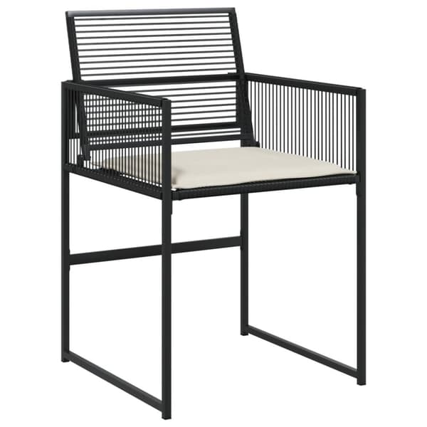 vidaXL spisebordssæt til haven 9 dele med hynder polyrattan sort