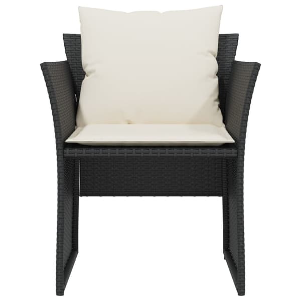 vidaXL havestol med fodskammel polyrattan sort