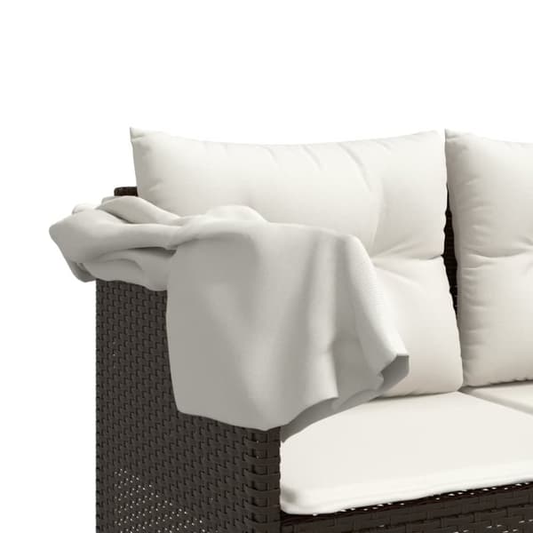 vidaXL sofasæt til haven 5 dele med hynder polyrattan brun