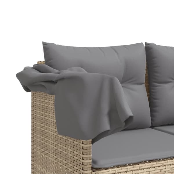 vidaXL sofasæt til haven 5 dele med hynder polyrattan beige