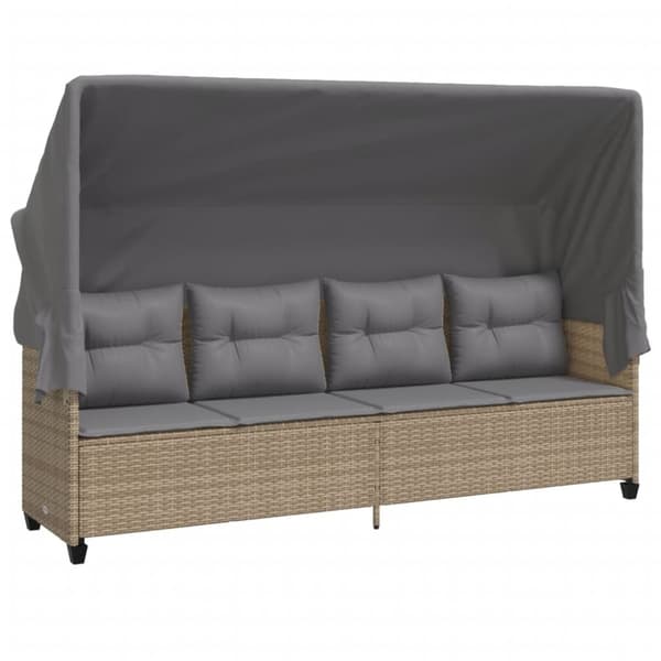 vidaXL sofasæt til haven 5 dele med hynder polyrattan beige