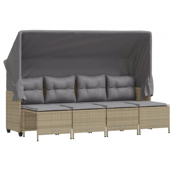 vidaXL sofasæt til haven 5 dele med hynder polyrattan beige