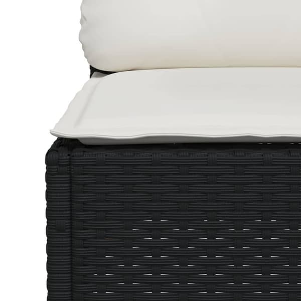 vidaXL sofasæt til haven 6 dele med hynder polyrattan sort