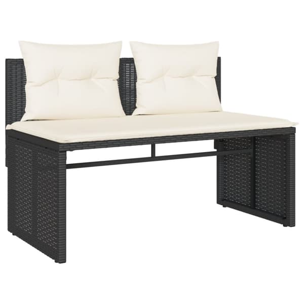 vidaXL sofasæt til haven 4 dele med hynder polyrattan sort