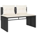Miniatyrbillede 3 af 11: vidaXL sofasæt til haven 4 dele med hynder polyrattan sort