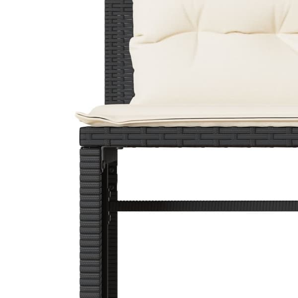 vidaXL sofasæt til haven 4 dele med hynder polyrattan sort