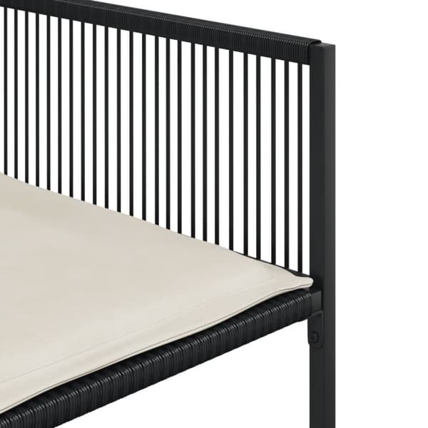 vidaXL spisebordssæt til haven 11 dele med hynder polyrattan sort