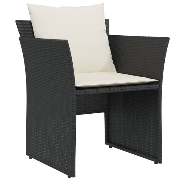 vidaXL Reclinerstol för trädgården med fotpall svart konstrotting