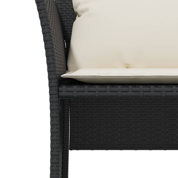 vidaXL Reclinerstol för trädgården med fotpall svart konstrotting