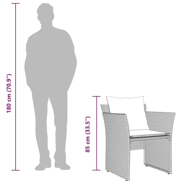 vidaXL Reclinerstol för trädgården med fotpall svart konstrotting