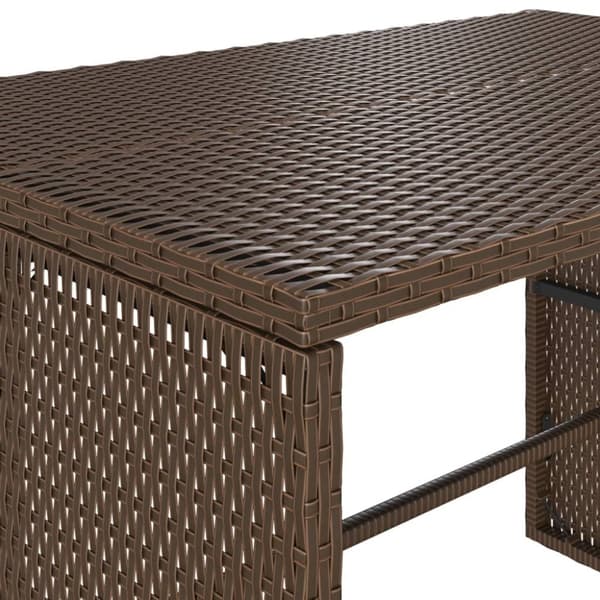 vidaXL spisebordssæt til haven 3 dele med hynder polyrattan brun