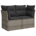 Miniatyrbillede 4 af 11: vidaXL sofasæt til haven 9 dele med hynder polyrattan grå