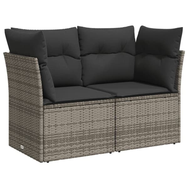 vidaXL sofasæt til haven 9 dele med hynder polyrattan grå