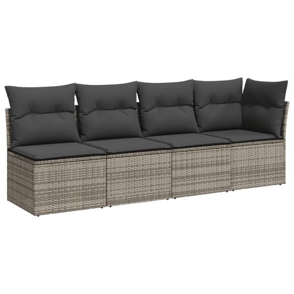 vidaXL sofasæt til haven 9 dele med hynder polyrattan grå