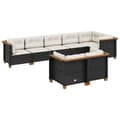 Miniatyrbillede 2 af 9: vidaXL sofasæt til haven 8 dele med hynder polyrattan sort