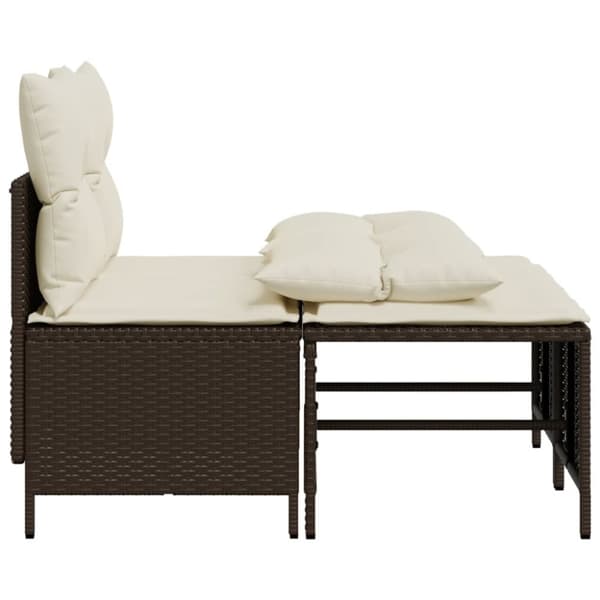 vidaXL sofasæt til haven 4 dele med hynder polyrattan brun