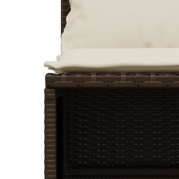 vidaXL sofasæt til haven 4 dele med hynder polyrattan brun
