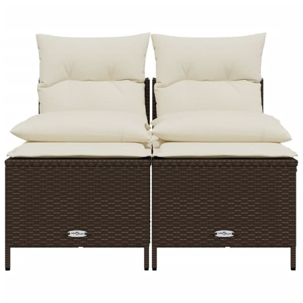 vidaXL sofasæt til haven 4 dele med hynder polyrattan brun