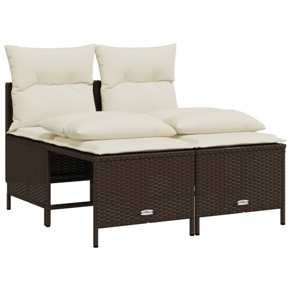 vidaXL sofasæt til haven 4 dele med hynder polyrattan brun