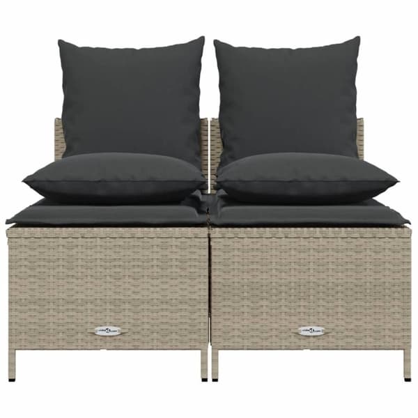 vidaXL sofasæt til haven 4 dele med hynder polyrattan lysegrå