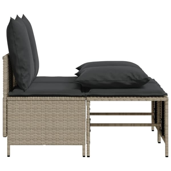 vidaXL sofasæt til haven 4 dele med hynder polyrattan lysegrå