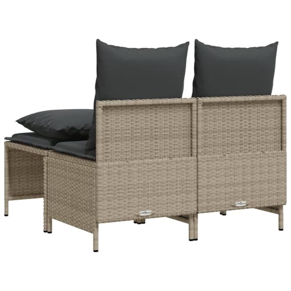 vidaXL sofasæt til haven 4 dele med hynder polyrattan lysegrå