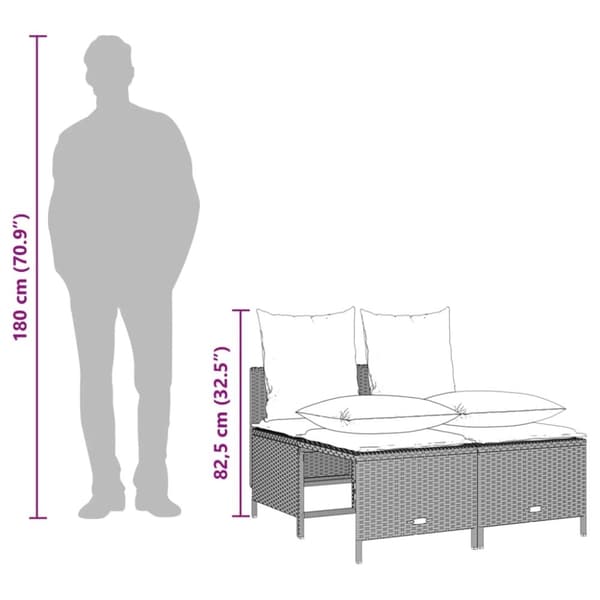 vidaXL sofasæt til haven 4 dele med hynder polyrattan lysegrå