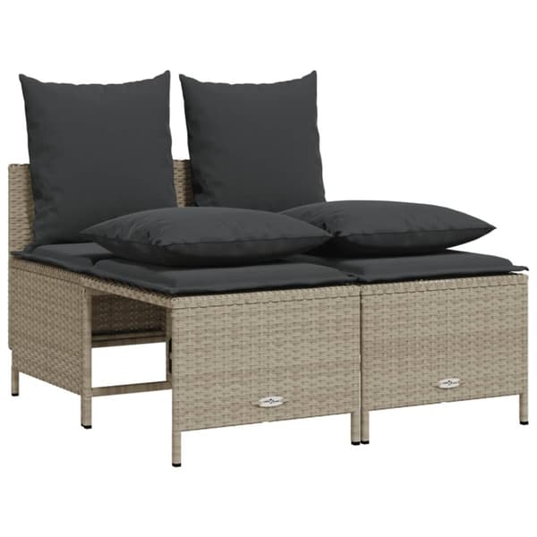 vidaXL sofasæt til haven 4 dele med hynder polyrattan lysegrå