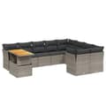 Miniatyrbillede 2 af 3: vidaXL sofasæt til haven 10 dele med hynder polyrattan grå