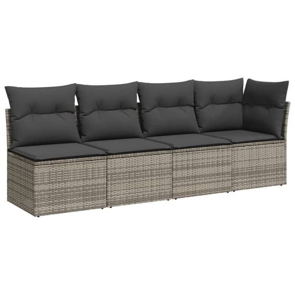 vidaXL sofasæt til haven 8 dele med hynder polyrattan grå