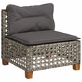 Miniatyrbillede 3 af 9: vidaXL sofasæt 5 dele med hynder polyrattan grå