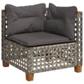 Miniatyrbillede 4 af 9: vidaXL sofasæt 5 dele med hynder polyrattan grå