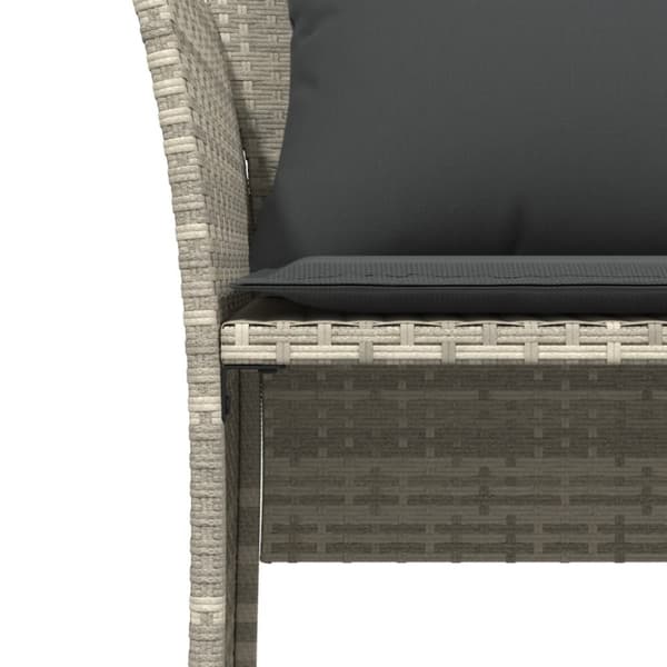 vidaXL havestol med fodskammel polyrattan grå