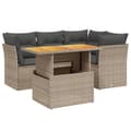 Miniatyrbillede 2 af 3: vidaXL sofasæt 5 dele med hynder polyrattan grå